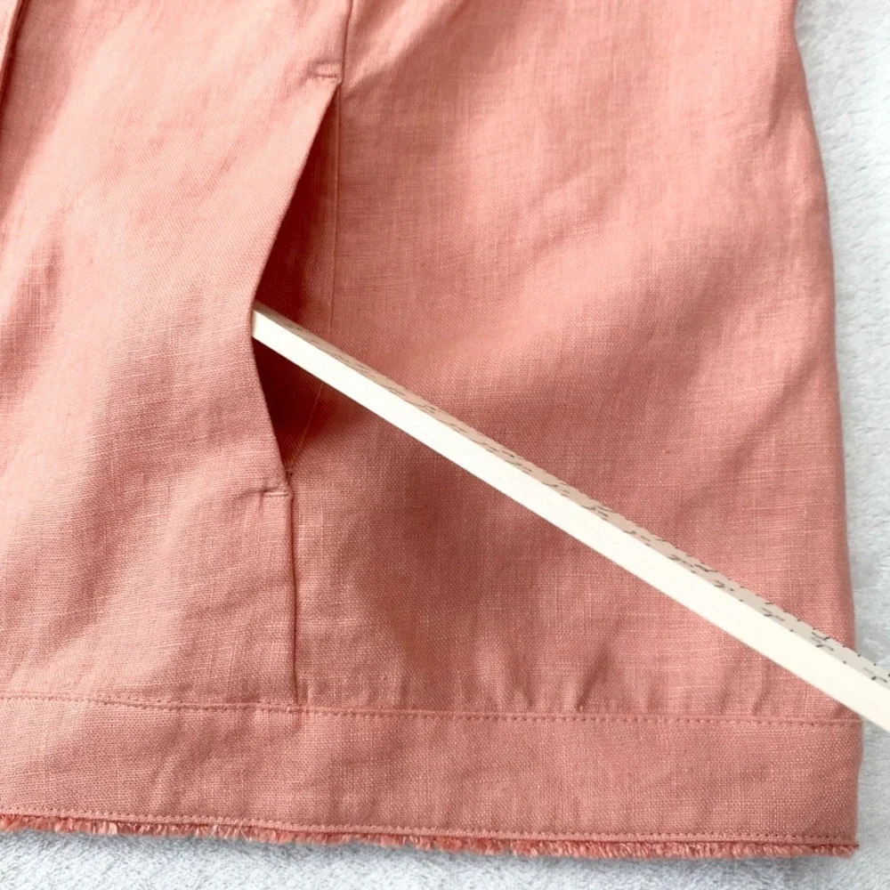 Chico's 100% linen Blazer 3/4 Sleeves Womens Size 3‎ Tangerine - Picture 5 of 10